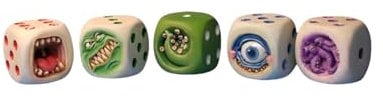 Creative Spooky Resin Dice Devil Horror Patterns 5Pcs Desktop Decoration Three Dimensional Craft Decoration (Type1)
