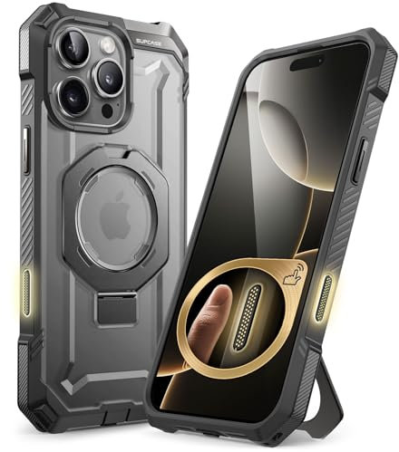 SUPCASE für iPhone 16 Pro Max Hülle mit Ständer (Unicorn Beetle Grip), [Kompatibel mit MagSafe] Slim Schutzhülle Robust Case Magnetische Handyhülle für iPhone 16 Pro Max 6.9‘’ 2024 (Grau)