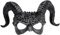 MIMIKRY Venezianische Vogelmaske mit Widder-Hörnern Commedia dell'arte Dämon Teufel Maske Schwarz Halloween Rabe Vogel