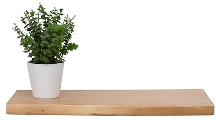 SAM Wandregal Amanda 70x20 cm, Akazie Eiche lackiert, Baumkante | Akazienholz eichefarben & massiv, Holzregal/Steckboard, Regal
