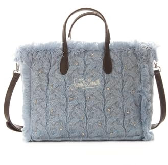 Saint Barth MC2 MC2 MINI COLETTE BRAID TRICOT STRASS CELESTE - UNI