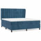 HEFZGDB Boxspringbett mit Matratze Dunkelblau 180x200 cm Samt Bette Bettgestell Bed Frame Familienbett für Gästezimmer Herberge Schlafzimmer Wohnbereich