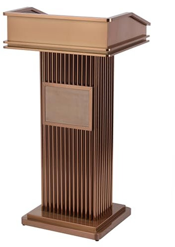 SGKOMN Rednerpulte aus Edelstahl, Rednerpultständer mit individuellem Logo und Text, Kirchenkanzeln mit Stauraum, Standrednerpulte, Kanzeln und Rednerpulte für Kirchen, Seminare und(Rose Gold)