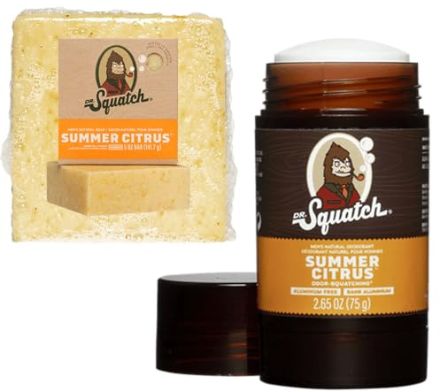 All Natural Soap Bar & Deodorant Bundle for Men, by Dr. Squatch - Summer Citrus