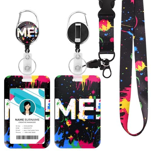 Ausweishülle mit Band, Id Badge Holder Breakaway Lanyard für, Einziehbare Badge Reel, Abnehmbare Namensschild Clips, Hals Lanyard Strap, Lehrer Büro Geschenke