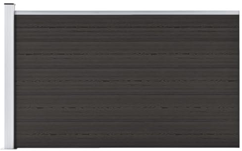 Fasba Zaunelement Gartenzaun Sichtschutzzaun Lamellenzaun Windschutz Zaun Windschutzzaun Terrasse Stecksystem Lärmschutz WPC 175x105cm Schwarz