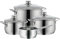 WMF Diadem Plus - Batería de Cocina 4 Piezas, Acero Inoxidable Apto para Inducción, 1 Cacerola Baja de 20 cm, 2 Cacerolas Altas de 16 cm y 24 cm, 1 Cazo 16 cm con 3 Tapas de Cristal