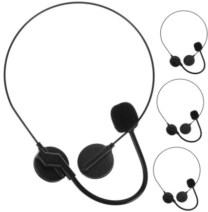 GLEAVI 4pièces Costume De Microphone De Tête Accessoires De Fête Halloween Faux Casque De Micro Cosplay Fournitures pour Déguisement