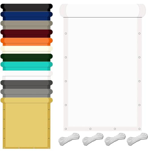 Sonnensegel Rechteckig 1 x 1 m Uv-Schutz Wetterfest Sonnensegel Balkon inkl Befestigungsseile für Garten Balkon Schwimmbad, Weiß