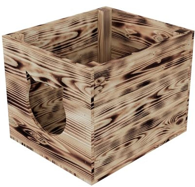 QLS Katzenhaus Box aus Holz passend für Kallax-Regal Katzenhöhle 33 x 38 x 29 cm geflammt