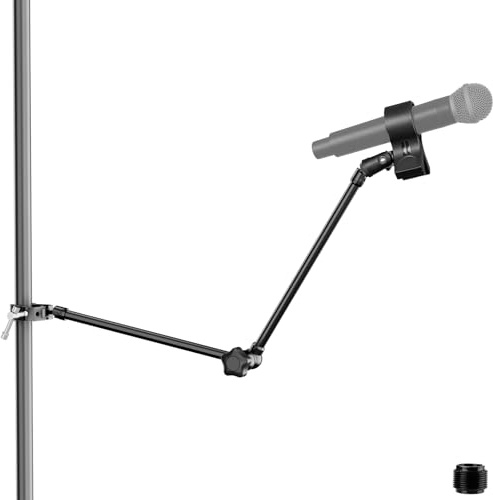 Mippko Microphone Stand Holder,21.5 Long Flexible Adjustable Magic Arm Super Crab Clamp Mic Clip 3/8-16 to 5/8-27 Adapter Mount,Compatible with Shure/Fifine /AT2020 /Pyle/Blue Snowball/Razer