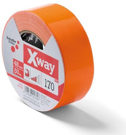 Schuller Eh'klar X-Way 170 - Gewebeklebeband 48 mm x 50 m, Hochwertiges Gewebe-Duct-Tape für Bau, Handwerk und Haushalt, UV- und Wasserbeständig, stark haftendes Gewebeband für Innen & Außen