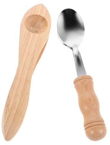 HONITANO 2 Stück Musikalische Holzlöffel als Handperkussionsinstrument mit Ergonomischem Design Tragbar für Rhythmuslernen und Musikpädagogik bei Kleinkindern