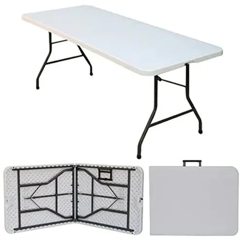 WSQHAO Gartenmöbel, Esszimmer, schwarz, tragbar, faltbar, aus Kunststoff, Bankett-, Camping- und Stehtische for Veranstaltungen FüR Camping