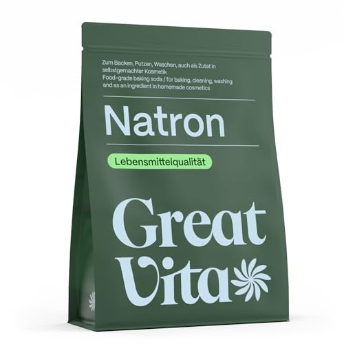 GreatVita Natron Pulver 4.5kg Lebensmittelqualität E500ii - Backpulver Großpackung Natriumhydrogencarbonat - Baking Soda Haushaltsreiniger zum Putzen Backen Umweltfreundlich