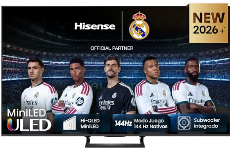 Hisense Smart TV MiniLED 144Hz 75 4K 75U7SE | Dolby Atmos 2.1 By Devialet, Dolby Vision IQ, HDR10+, VIDAA OS, Alexa, lativù 4K, Wifi, BT, Airplay2, 2026 Model
