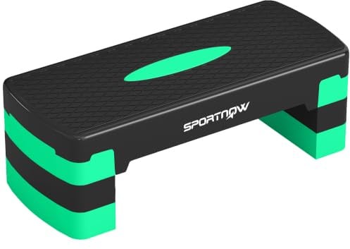 SPORTNOW Stepper Aerobico Regolabile, Step Palestra 10/15/20cm Verde | Stepper Fitness Casa, Allenamento in Casa, Uomini e Donne, Fitness Cardio e Forza