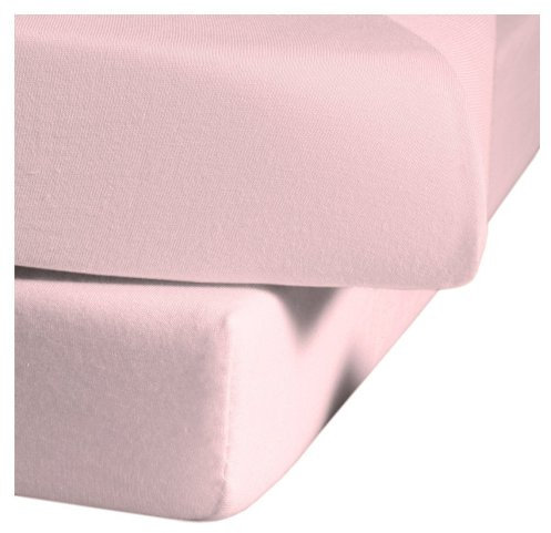 fleuresse Jenny C klassisches Jersey-Spannlaken, 100% Baumwolle, mit praktischem Rundumgummi, Fb. Rosa, Größe 150 x 200 cm, auch passend für 140/160 x 200