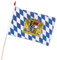 Bayern Fahne mit Stab, blau/weiße Rauten, ca. 15x23cm, für bayerischen Abend, Bierfest, Partydeko