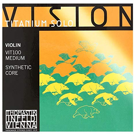 Thomastik Vision Titanium Solo Violin Strings Set, Titanium 4/4 Size