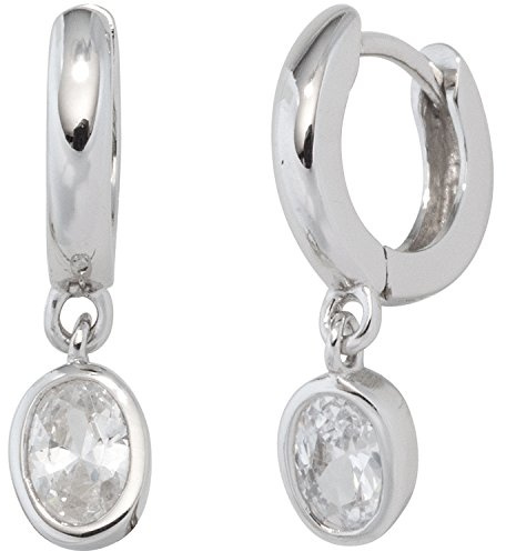 Jobo Damen-Creolen aus 925 Sterling Silber mit Zirkonia oval