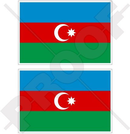 Aserbaidschan aserbaidschanisch Flagge 10,2 cm (100 mm) Bumper Sticker, Aufkleber Vinyl X2
