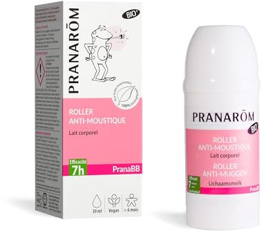 Pranarôm Roller Anti-Moustique Bio Pranabb Lait Corporel aux Huiles Essentielles biologiques 30 ml