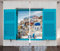 ABAKUHAUS Griechenland Rustikaler Vorhang, Fenster alte Fensterläden, Wohnzimmer Universalband Gardinen mit Schlaufen und Haken, 280 x 225 cm, Azur blau