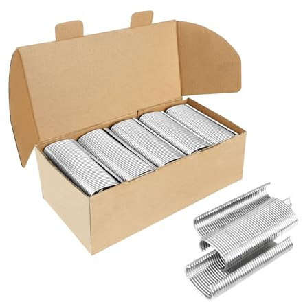 KIMSING - 11 Gauge 304 Stainless Steel Hog Ring Staples, 1-3/4 (45mm) Crown, 1600 Pcs/Box, Fasteners for C50, Heavy Duty Wire Fencing, Gabion