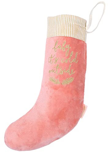 Papierdrachen Weihnachtssocke | Weihnachtsstiefel | Weihnachtsstrumpf zum Befüllen | Zum Aufhängen an Kamin, Treppe | Geschenksack - Geschenkverpackung - Samt Rosa - Set 6