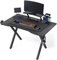 Yaheetech Gaming Tisch 110 cm Schreibtisch Gamer Computertisch mit Getränkehalter und Kopfhöhrerhalter Ergonomischer PC Tisch X-Förmiger, Schwarz