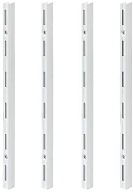 siwitec Wandschienen einreihig in Weiss für individuelle Regalsysteme, 1000 x 50 mm Wandschienen im 4er-Set