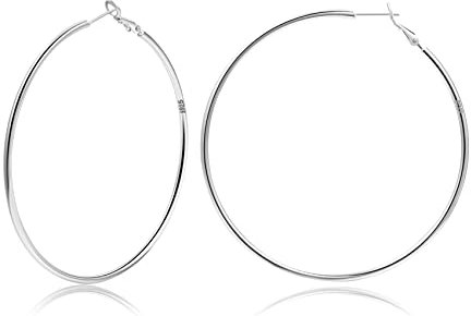 MOROTOLE Creolen aus Sterling Silber,Gold Silber große Creolen für Damen 14 Karat echt Vergoldet Große Dünne Creolen Hypoallergen Kreis Endlose Creolen, 20/30/40/50/60/70 mm für Mädchen