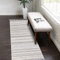 carpet city Teppich-Läufer Flur Boho-Stil Graublau, Creme - 80x300 cm - Streifen-Muster - Relief-Optik, 3D-Effekt - Cut-&Loop, Sisal - Moderne Fransen-Teppiche Schlafzimmer