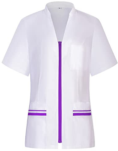 MISEMIYA - Arbeitskleidung Frau Kurze ÄRMEL UNIFORM KLINIK Krankenhaus Reinigung TIERARZT Gesundheit GASTGEWERBE -712 - Medium, Flieder 21