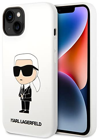 KARL LAGERFELD KLHCP14MSNIKBCH Hard Case für iPhone 14 Plus 6,7 Zoll Weiß Silic
