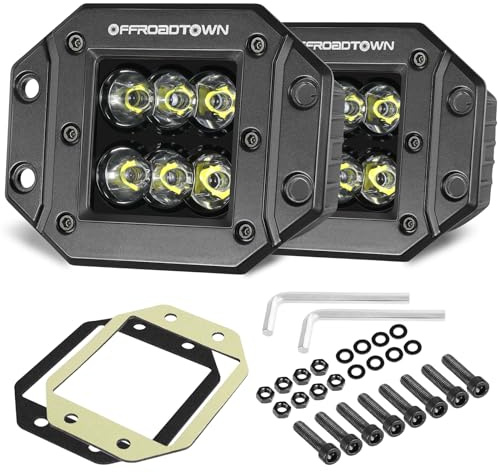 OFFROADTOWN 5'' 120W CREE Flush Mount LED Pods LED Reverse Driving Lights
