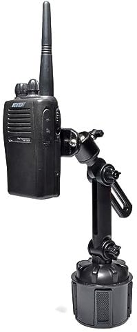 UAYESOK Cup Radio Halterung für Auto, Universal Walkie Talkie Cup Mount anpassen Kompatibel mit Motorola Kenwood Baofeng Handheld Zwei-Wege-Funkgerät Gürtelclip für Auto LKW SUV Fahrzeug