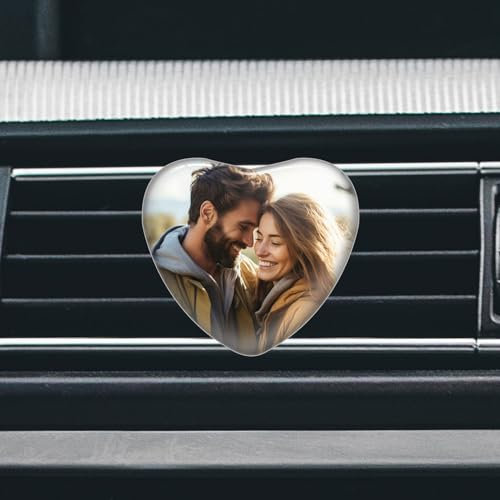 Purificateur d'air personnalisé en cristal pour voiture - Clip d'aromathérapie personnalisé avec votre photo - Clips de cristal parfumés pour la décoration de l'intérieur de la voiture.