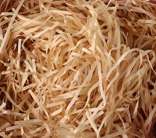 HXJDAM Raffia 150g Geschreddertes Seidenpapier, Füllmaterial für Geschenk und DIY. Perfektes Geschenkverpackung für Geschenkboxen. Üppige Menge, ideal für freudige Pakete. (Khaki)