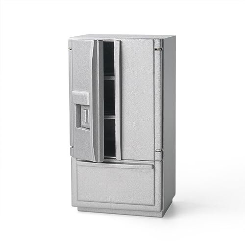 Odoria 1/12 Miniatur Möbel Kühlschrank Puppenhaus Küche Zubehör, Silber