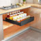 SAYZH Cajón Telescópico, Cajón Deslizante Para Alacena, Cajón de Cocina Extensible Desplegable, (25 cm de Ancho x 43 cm de Profundidad x 9 cm de Alto), Sin Necesidad de Taladrar Ni Clavar (Negro)