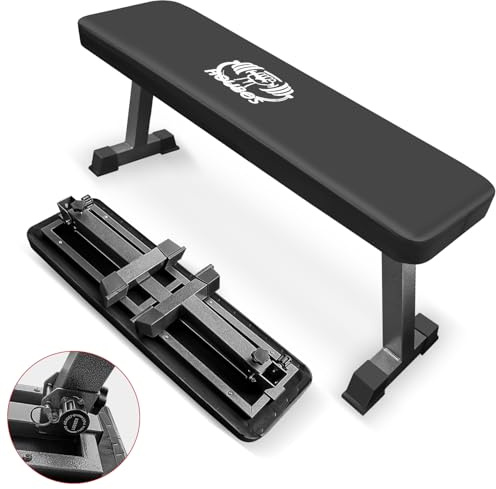 Houbos Flat Bench, Flat Weight Workout Exercise Bench Easy,Assembly,Foldaway Bench for Adjustable Dumbbells or an Adjustable Dumbbell Set,Strength Training Bench Press