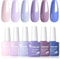 VENALISA Gel Nail Polish 6 Colors Set Purple Dream Amethyst Mystique Collection Soak Off 7.5ml UV Gel Classic Nail Art Manicure for Enchanting Elegance