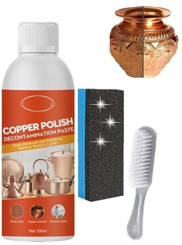 Brass Copper Cleaner Polish Spray, Copper Cleaner and Polish, Copper Cleaner for Pots and Pans, Suitable for Brass Copper and Stainless, 100ml (1pcs)