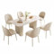 DAXUESEH Esstisch-Set Modernes Küchentisch-Set 55 Ovales Esstisch- Und Stuhl-Set Für Esszimmer, Küche,Table with 6 Chairs