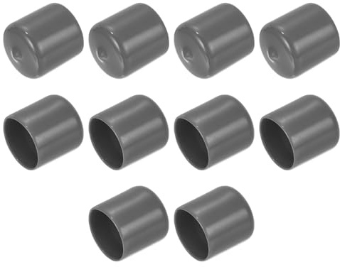 QUARKZMAN 10 Stück Gummi Endkappen 25mm Gummikappen Runde Schutzkappen Bolzenkappen Pfostenkappe Gummifüße Stuhlsocken Fußkappen Stuhlgleiter Möbelgleiter für Rohren Tischfüße Dunkelgrau
