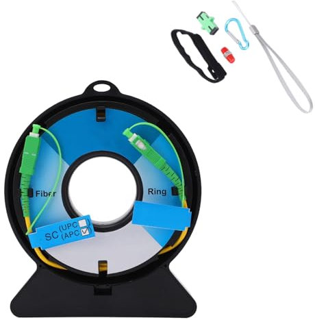 OTDR Launch Cable Box, 150m Patch Cord Fiber Ring Single Mode Optical Fiber Ring Dead Zone Separator Tester SCAPC to SCAPC SM 150meter for Test Tool