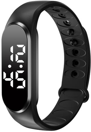Schrittzähler Armband Herren Digital Uhr Armband Fitnessuhr ohne app und Handy Schrittzähler Uhr Damen Digitale Armbanduhr Damen mit Messung des Schrittes, Kalorienverbrauchs und der Distanz, Schwarz