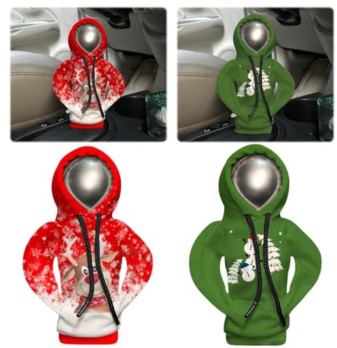 TaimeiMao Schalthebel Hoodie,Auto Schaltknauf Abdeckung,Pullover für Schaltknüppel,Schaltknauf Pullover Hoodie,Universelles Auto-Schalthebel-Innendekorationszubehör (Elch-Stil)